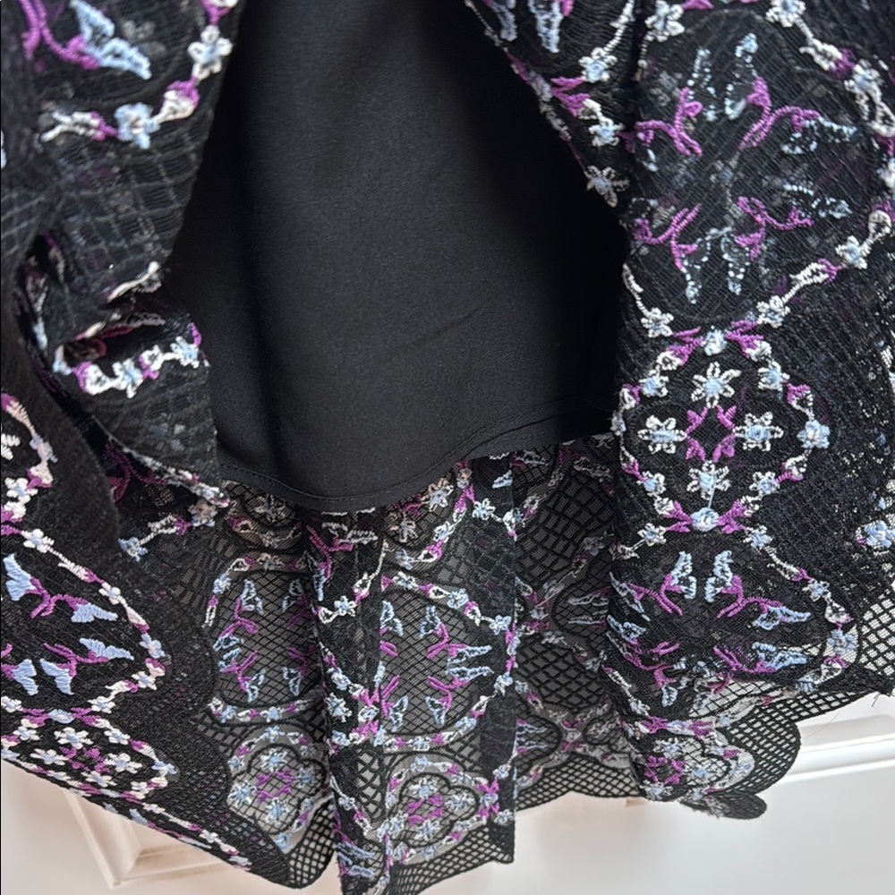 Sandro Paris Black and Multi colored Ruffled Tiered Maxi Dress - Picture 7 of 15